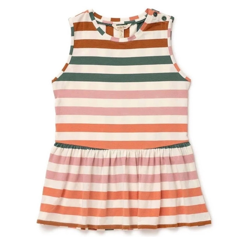 Matilda Jane Darling Day Striped Tank Pink Orange Green Sz Med